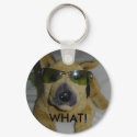 WHAT! - humorous dog keychain by seashell2 WHAT! - humorous dog keychain