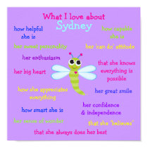 What I love about Sydney Personalized Poster posters