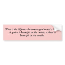 What is the difference between a genius and a b... bumper stickers by benvacruz What is the difference between a genius and a b... bumper stickers