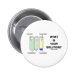 What Is Your Solution? (Chemistry Humor) Pinback Button