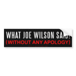 What Joe Wilson Said bumper stickers