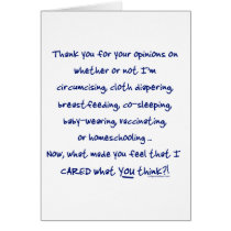 What made you think I cared? cards