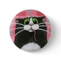 What Mouse? Whimsical Cat Button