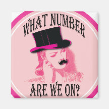 what number are we on? Mustache and top hat Refrigerator Magnets