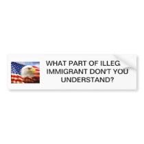 WHAT PART OF ILLEGAL IMMIGRANT DON'T YOU GET? BUMPER STICKERS