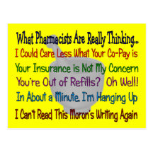What Pharmacists are REALLY THINKING Postcards