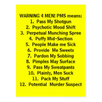 What PMS means! Postcard