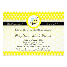 What´s gonna bee baby shower gender reveal polka invitation