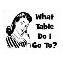 What Table Do I Go To? Post Card