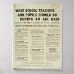 "What Teachers + Pupils Should do in an Air Raid" Print