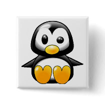 What the Heck Penguin Pinback Button