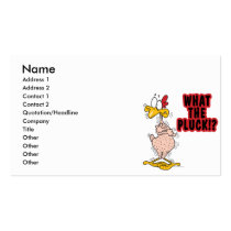 what the pluck funny plucked chicken cartoon business card