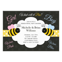 What will it Bee Gender Reveal Party Invitation