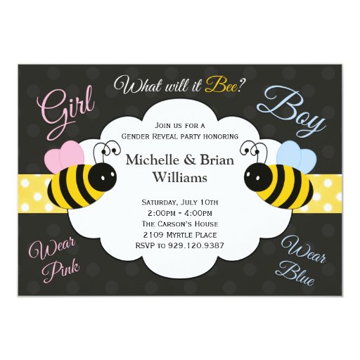 What Will It Bee Gender Reveal Invitations Templates