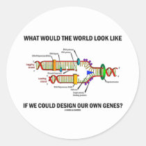 What Would The World Look Like Design Our Genes? Round Sticker