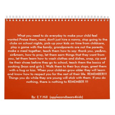 What you need to do everyday to make your child... calendars by mse2yu