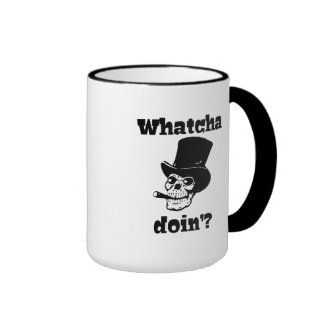 Whatcha Doin? Can I Haz a Light? Ringer Coffee Mug