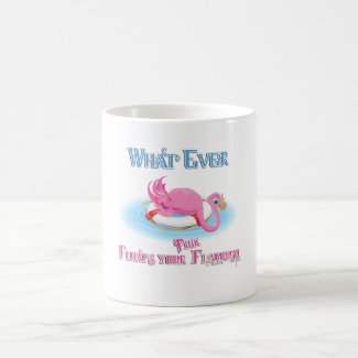 Whatever Floats Your Pink Flamingo Classic White Coffee Mug