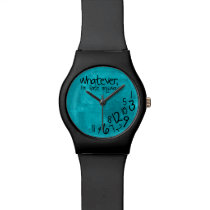 Whatever, I'm late anyways - aqua blue Wrist Watches at  Zazzle