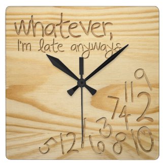 whatever, I'm late anyways. Engrave Wood "look" Wall Clocks