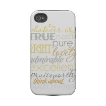 whatever is true iPhone case- "neutral" Iphone 4 Tough Case