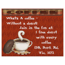 What's a coffee  without a donut! custom flyer