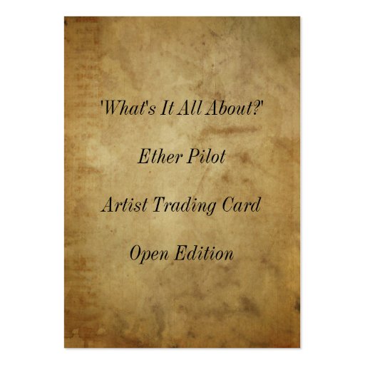 What's It All About? ~ Artist Trading Card Business Card Template (back side)