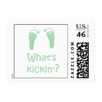 What's Kickin? Baby postage stamps