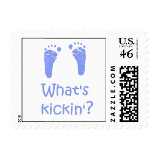 What's Kickin? Baby postage stamps stamp