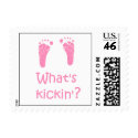 What's Kickin? Baby postage stamps