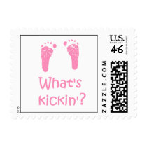 What's Kickin? Baby postage stamps