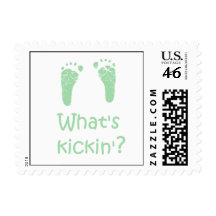 What's Kickin? Baby postage stamps