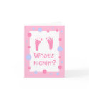 What's Kickin' baby shower invitation cards by maternity_tees What's Kickin' baby shower invitation cards