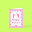 What's Kickin' baby shower invitation cards