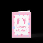 What's Kickin' baby shower invitation Card