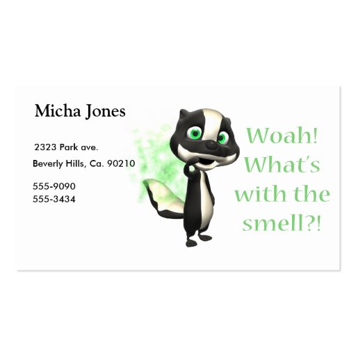 Whats That Smell Skunk Business Card Templates (front side)
