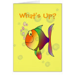 What's Up Colorful Fish & Bubbles Custom Wording cards