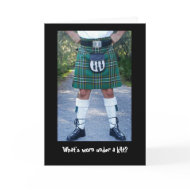 What's worn under a kilt? card