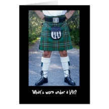 What's worn under a kilt? card