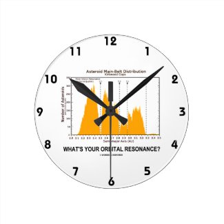 What's Your Orbital Resonance? (Astronomy Humor) Round Wall Clock