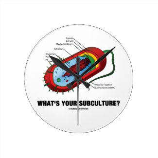 What's Your Subculture? (Prokaryote Bacterium) Round Wall Clocks