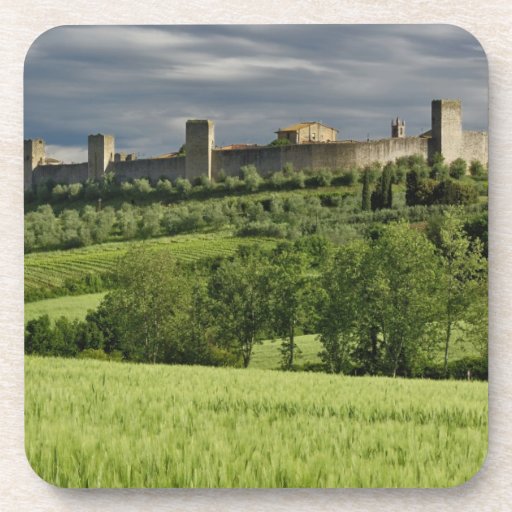 Wheat field and distant Monteriggioni, in the Drink Coasters