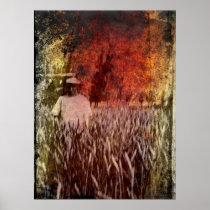 Wheat Field at Sunset Poster
