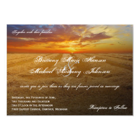 Wheat Field Sunset Country Wedding Invitations