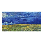 Wheat Field Under Clouded Sky By Vincent Van Gogh Custom Photo Card