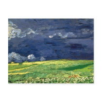 Wheat Field Under Clouded Sky, Vincent van Gogh Postcards