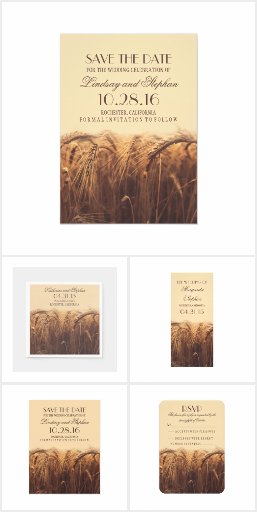 Wheat Field Wedding Invitation Set