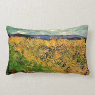 Wheat Field with Cornflowers by Van Gogh. Pillow