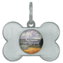 Wheat Field with Cypress by Van Gogh. Pet Tag