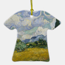 Wheat Field with Cypresses by Vincent van Gogh Christmas Tree Ornament